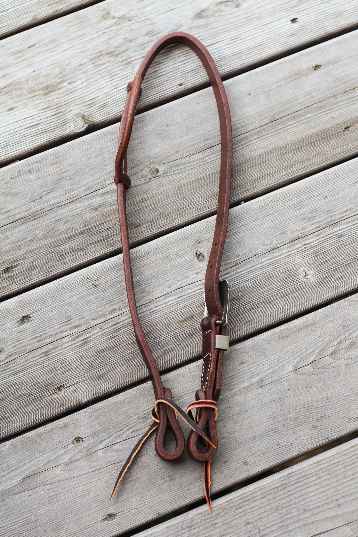 Silver Antiqued Buckle Slip Ear Headstall