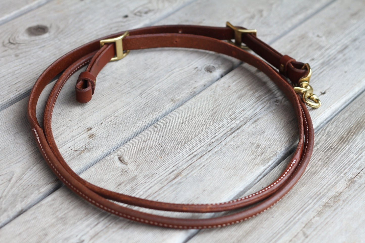 Rolled & Stitched Oiled Rope Reins