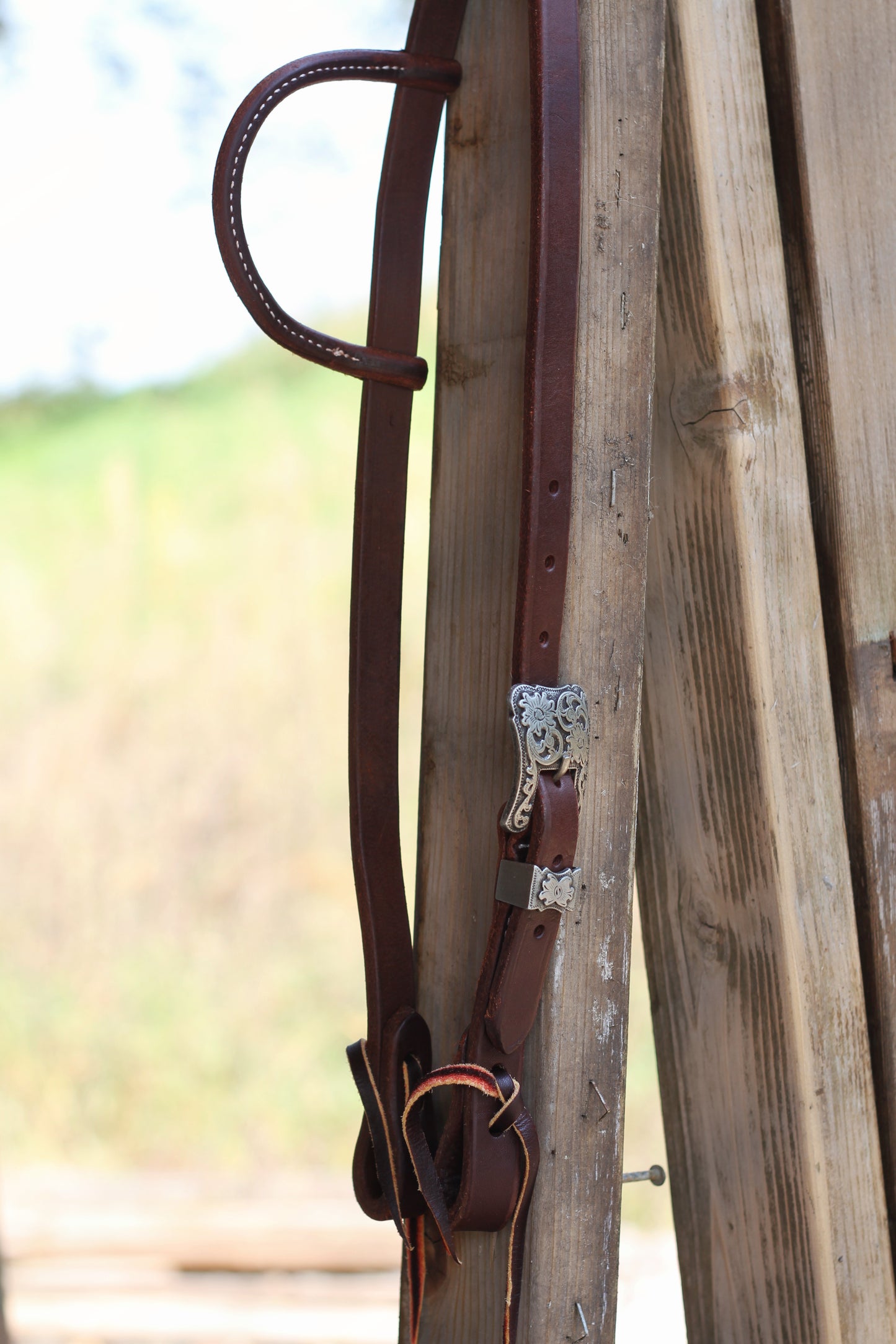 Silver Antiqued Buckle Slip Ear Headstall