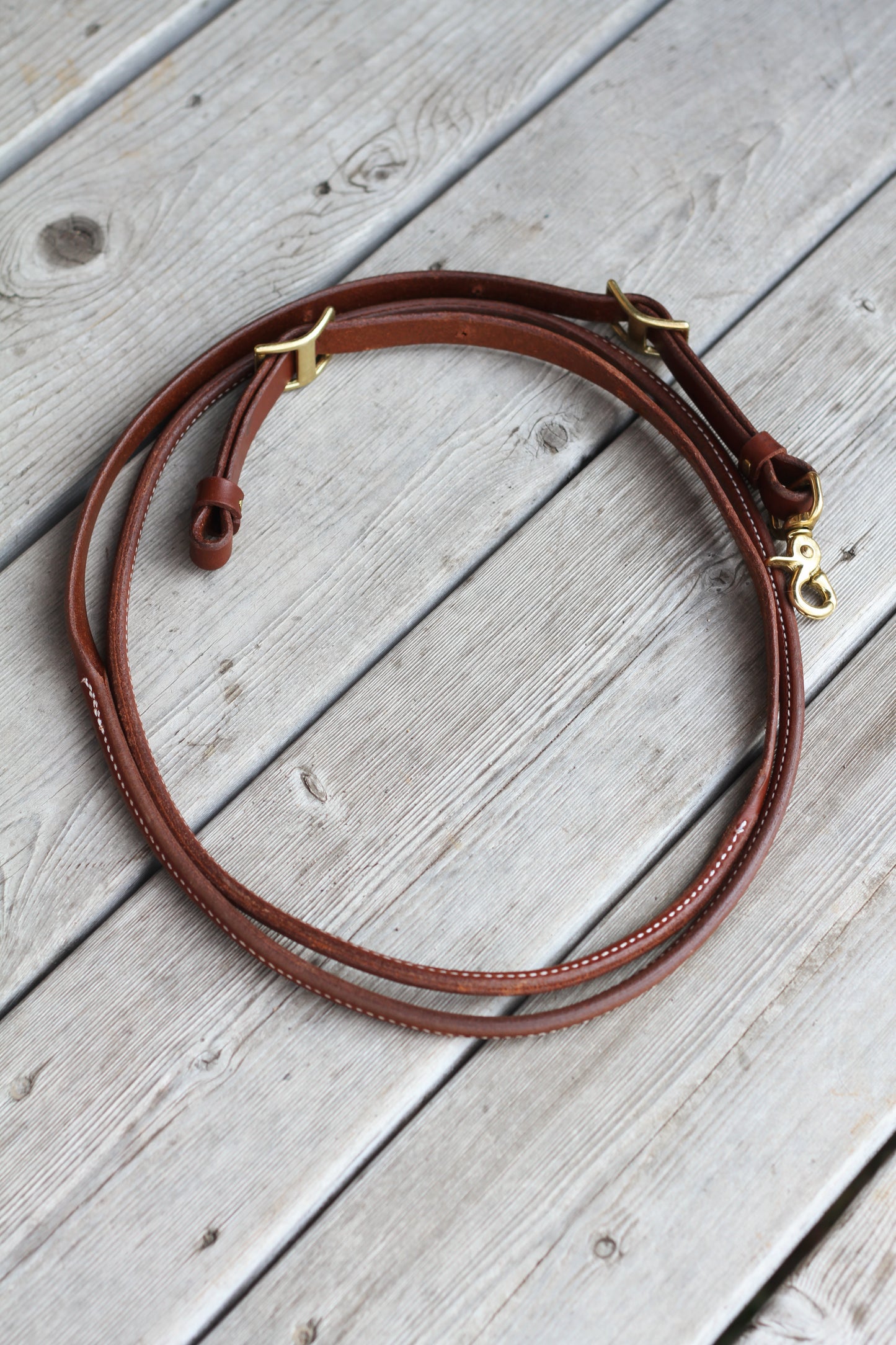 Rolled & Stitched Oiled Rope Reins